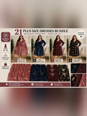 George Navy Velvet Long Sleeve Wrap Dress Lot Of 21 Dresses - Plus Size